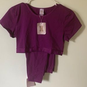 Savage X Fenty Cotton Jersey Crop Top and Leggings- Purple Size M.